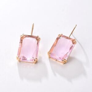 Anthropologie light pink and gold vintage inspired drop earrings